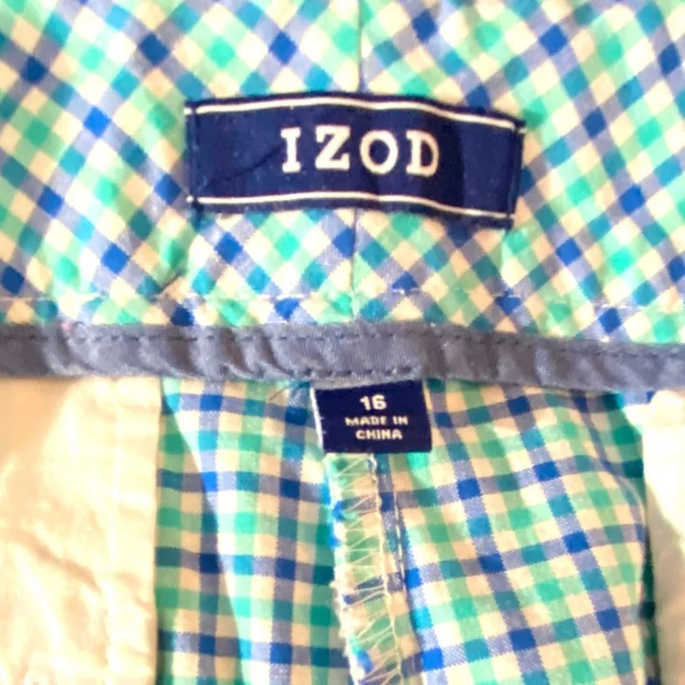 Izod Plus Size women’s Bar Harbor blue green plaid shorts 7" inseam sz 16 - Image 4