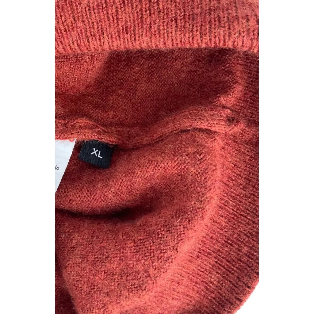 Womens Rust Red Knittons Extra Fine Merino Wool Sweater XL Classic casual stretc - Image 3