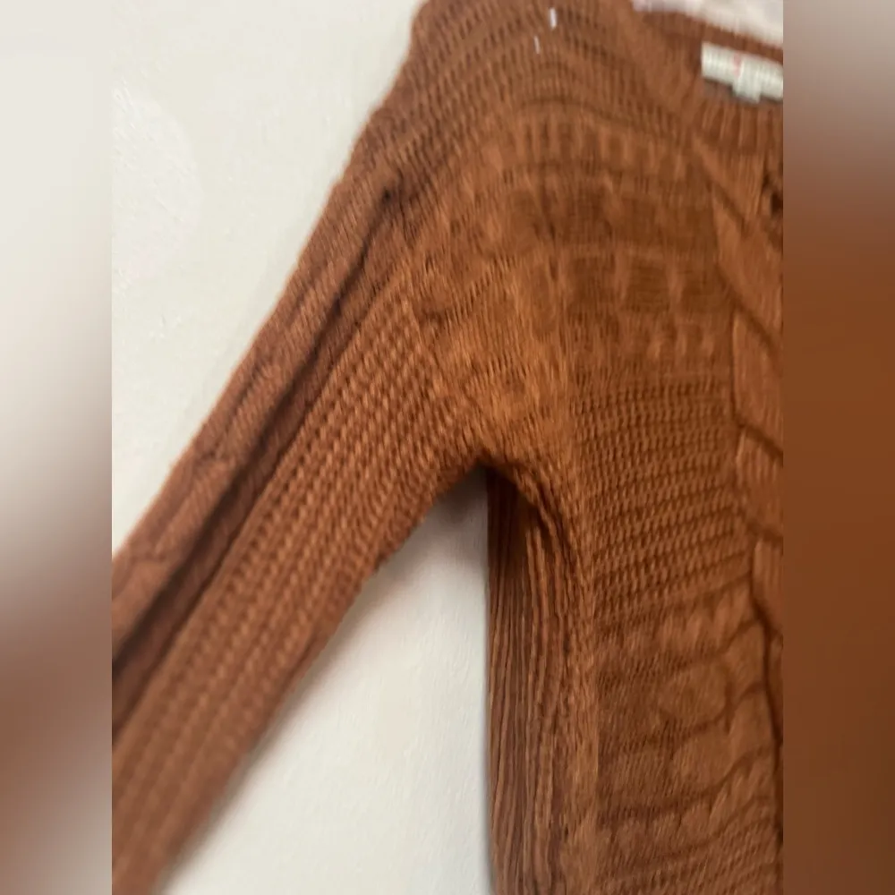 Love Change Italy Mocha Brown Knit Sweater | Lace - Image 6