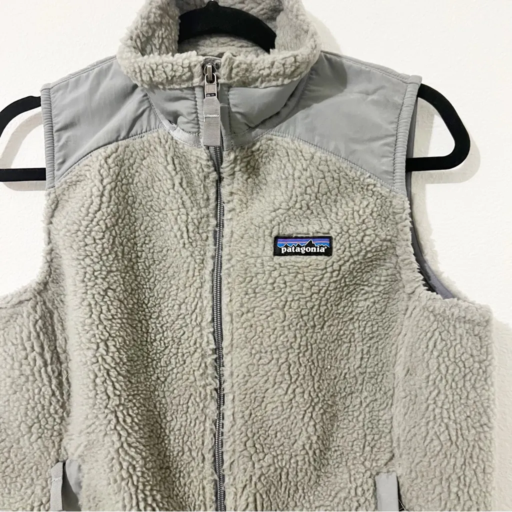 Patagonia Retro-X Deep Pile Fleece Vest Womens Solid Grey Size Medium M - Image 2