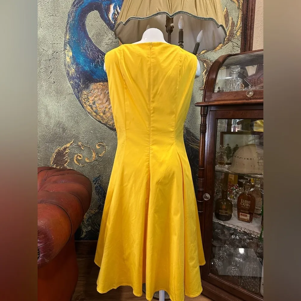 ZAPAKA 1950s Yellow Dress Full Skirt Laced Bust NWOT Size XL - Image 5