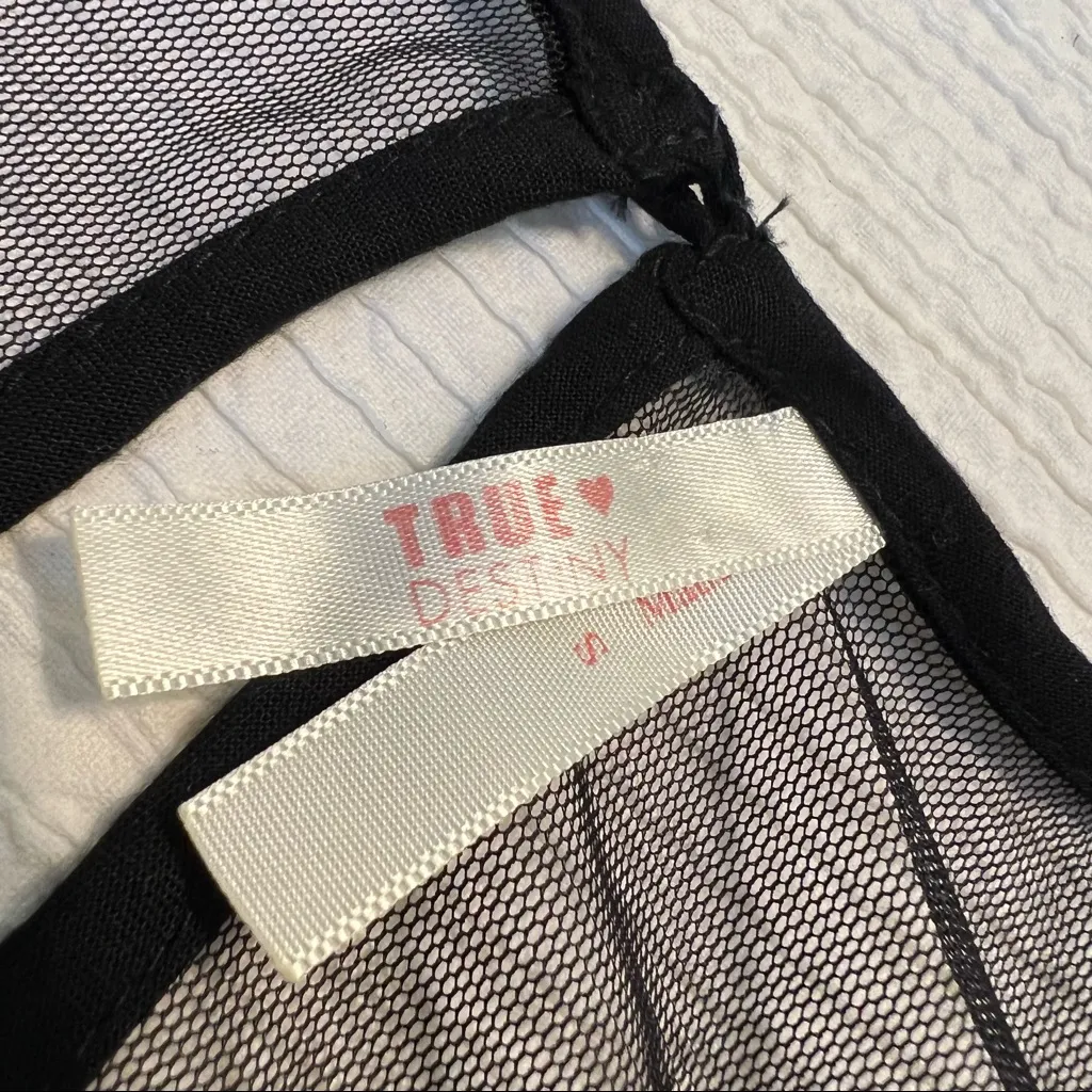 True Destiny black sheer embroidered dress S - Image 11