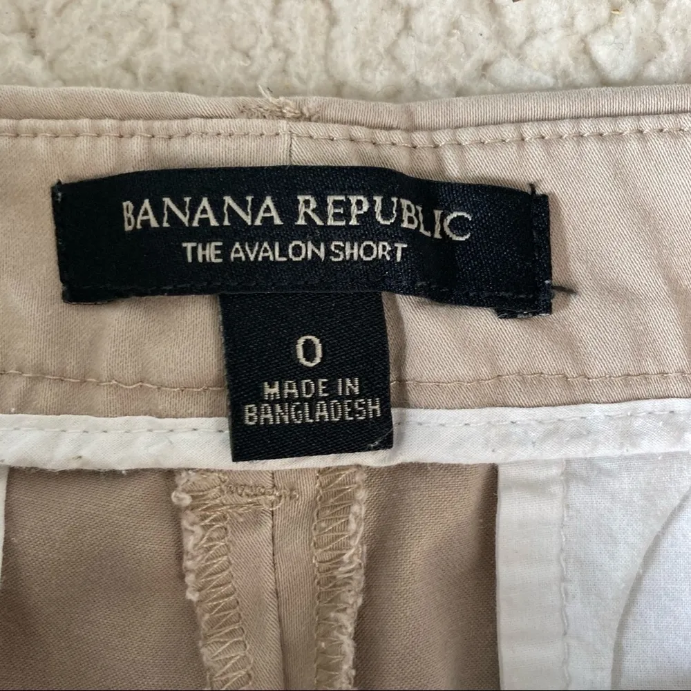 Banana Republic Avalon Khaki Chino Shorts Tan Cream Brown XSmall 0 - Image 7