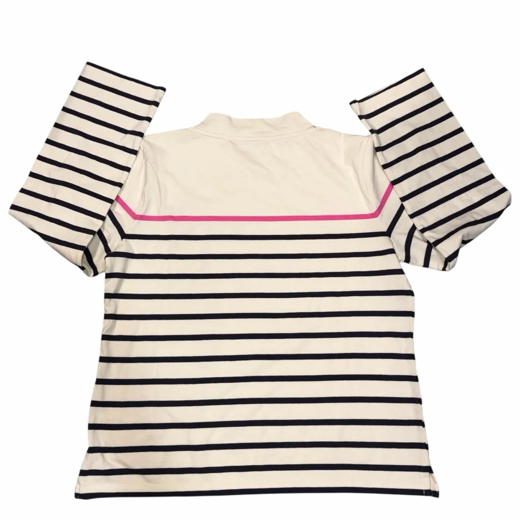 NEW Talbots Sequin Ribbon Stripe Mockneck Long Sleeve Top size Petite Medium - Image 4