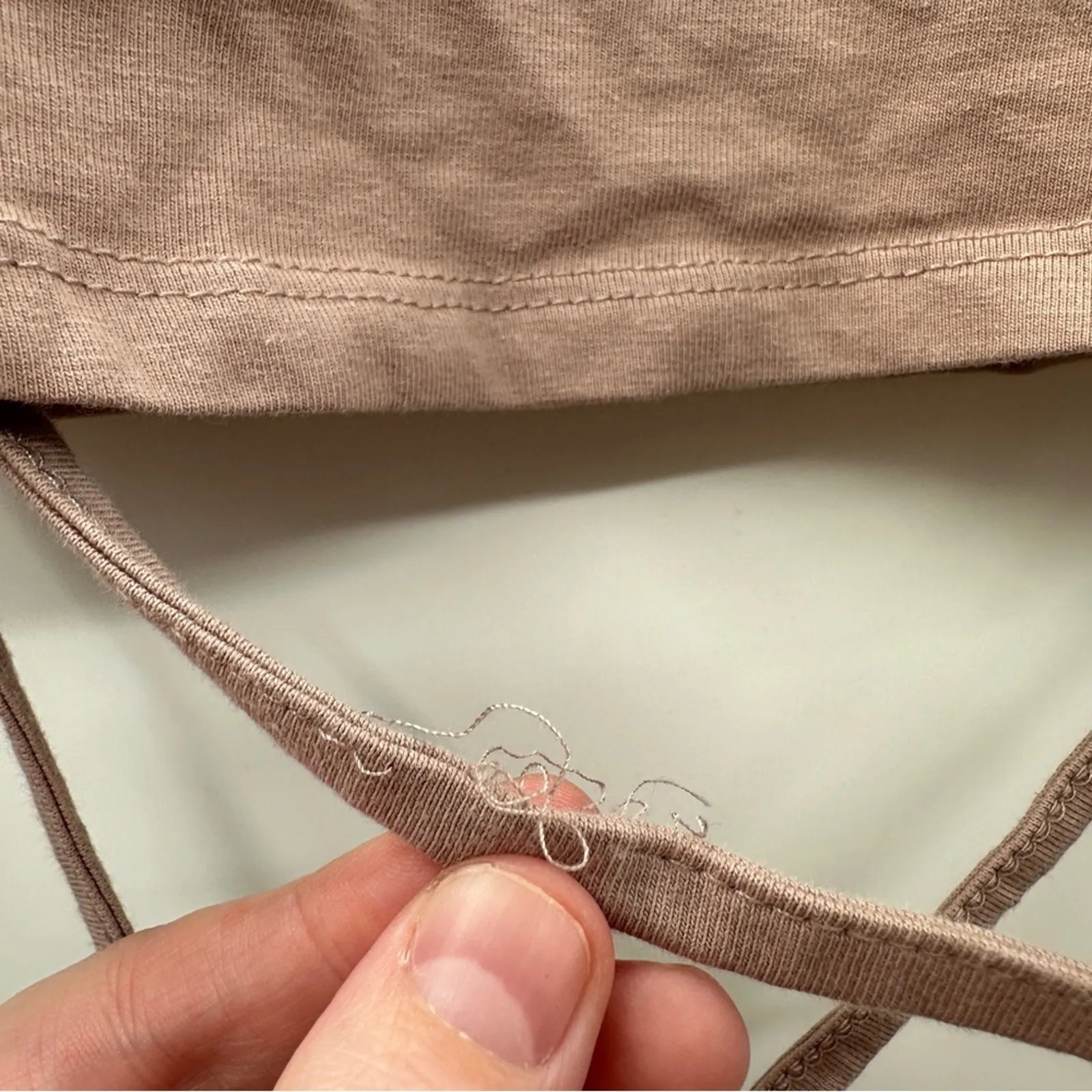 Gymshark Pink Beige Cropped Ruched Tie Up Ribbon‎ Long Sleeve Top Size M - Image 11