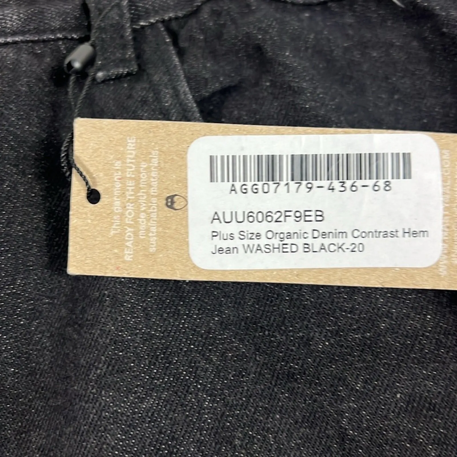 NWT Nasty Gal Jeans Womens 20 Washed Black Contrast Hem Normcore Casual Organic - Image 7