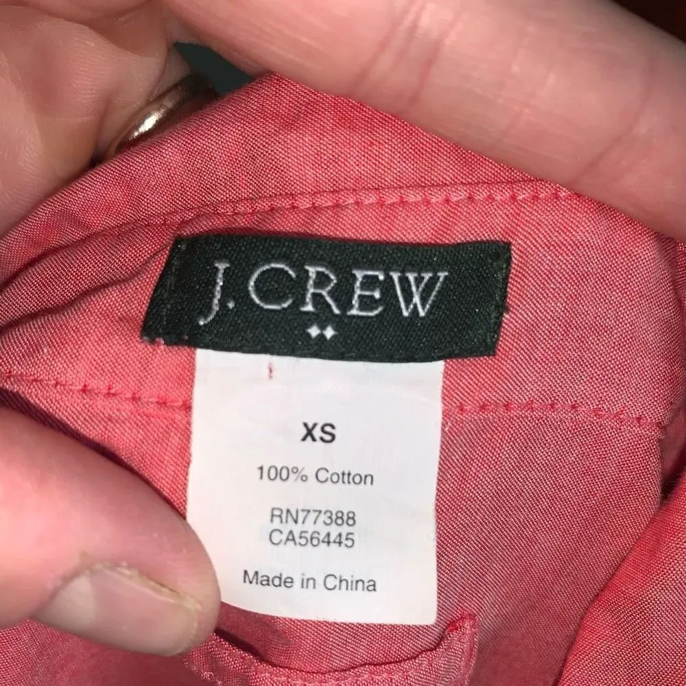 J Crew lightweight split neck XS light red long sleeve top - Image 3