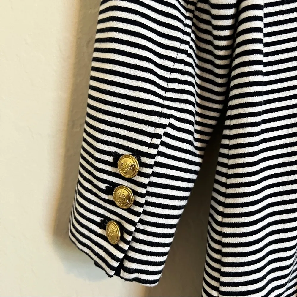 CAbi Life Jacket Blazer Nautical Navy & White Stripe Sz S Style 823 #143V - Image 5