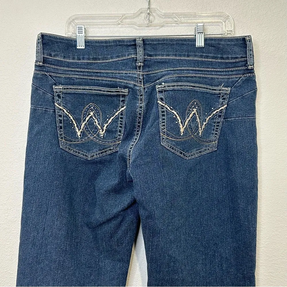 Wrangler Flared Western Jeans Womens Size 13/14 X 32 Dark Wash 10MWZAR Stretch - Image 7