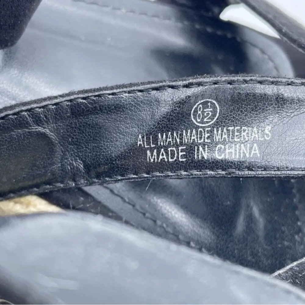 Lulus Cobi Black Faux Suede Espadrille Platform Sandals Size 8.5 Flatform Shoes - Image 13