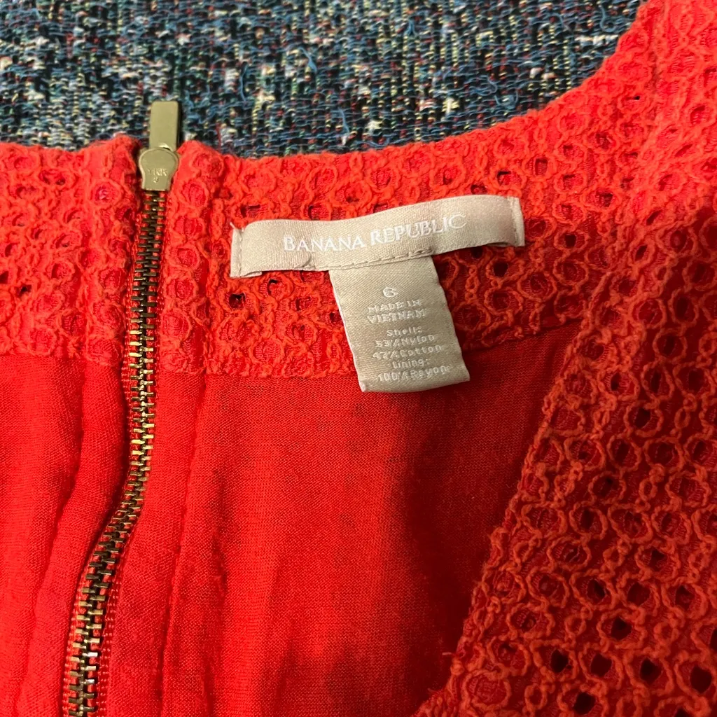 Banana Republic Orange Knit Tank Top Size 6 Full Back Zip Silhouette Y2K Travel - Image 14