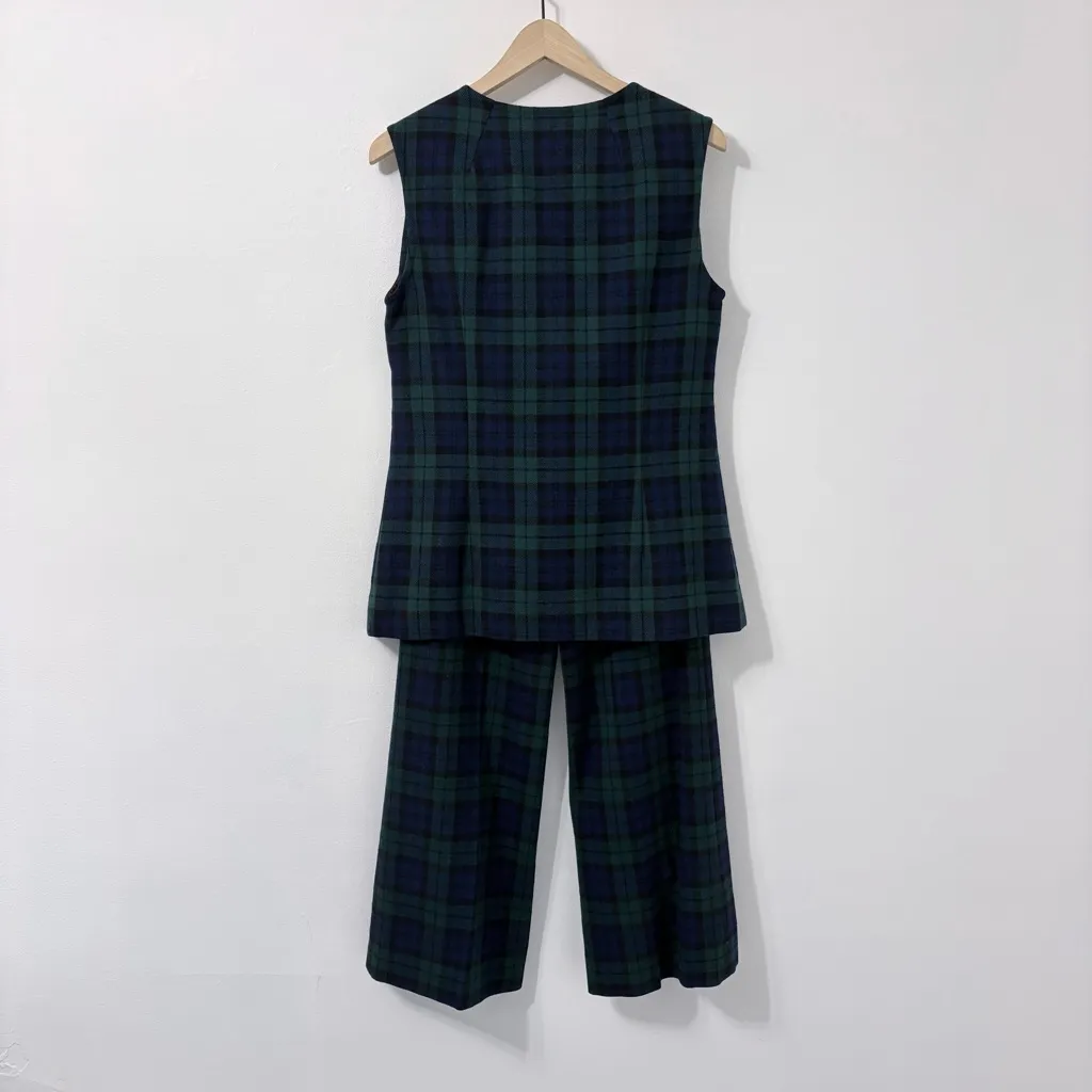 Vintage Pendleton Wool Plaid Vest Pants Set Sz 10 - Image 3