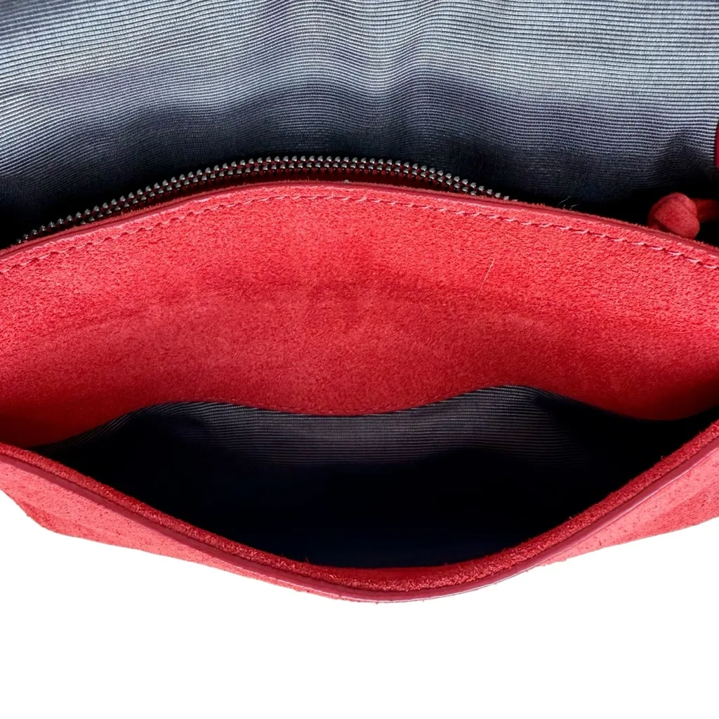 Elizabeth and James Red Suede Studded Tassel Boho Crossbody Handbag Bag Purse - Image 9