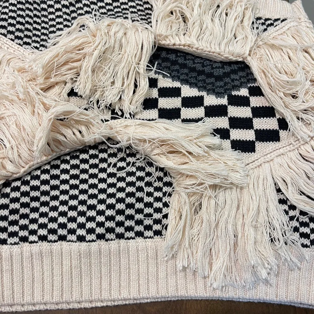 REVOLVE House of Harlow Noa Sweater Bone Fringe Women's Size Small Wool Knit NEW - Image 10