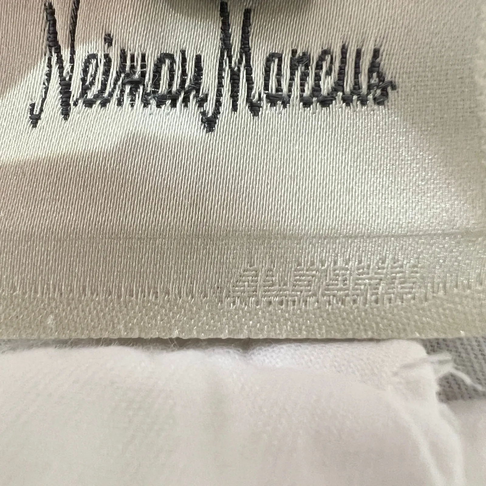 Eskandar‎ Wide Double Stand Collar Shirt White Cotton Oversized Button Front Top Size L - Image 4