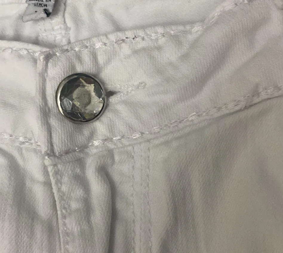 Bebe 2B  White Rhinestone Jeans - Image 6