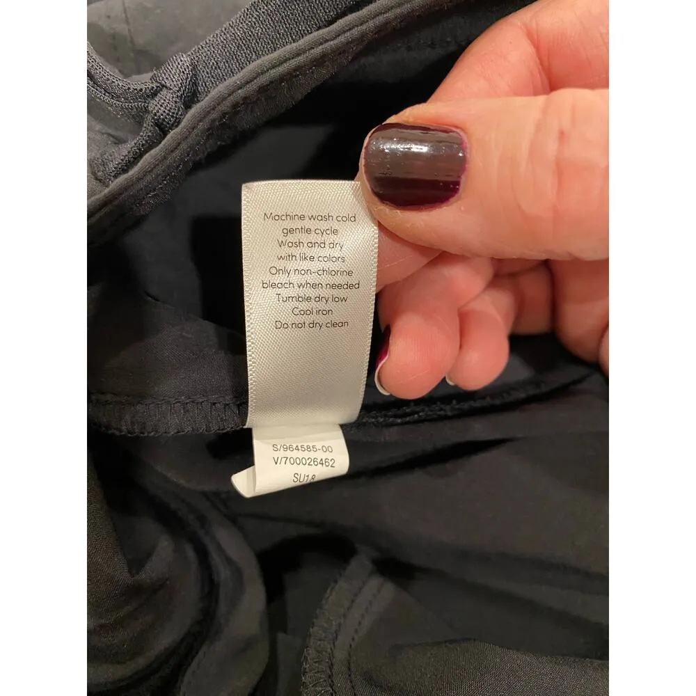 Athleta Elastic Waist Drawstring La Viva Capri Cropped Pant Black Women's Size 4 - Image 12