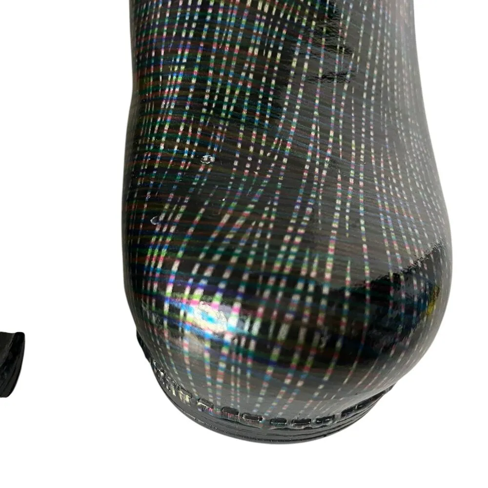 DANSKO Professional Womens Clogs Shoes Sz 42 Black Silver Stripe Comfort Nurse - Image 4