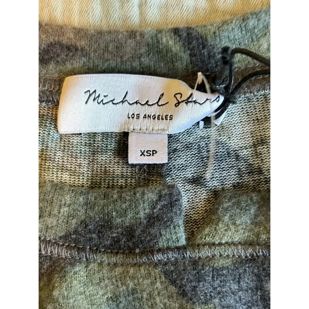 NWT Michael Stars Madison Brushed Sweater in Army Green Camo - Size XS P - Image 10