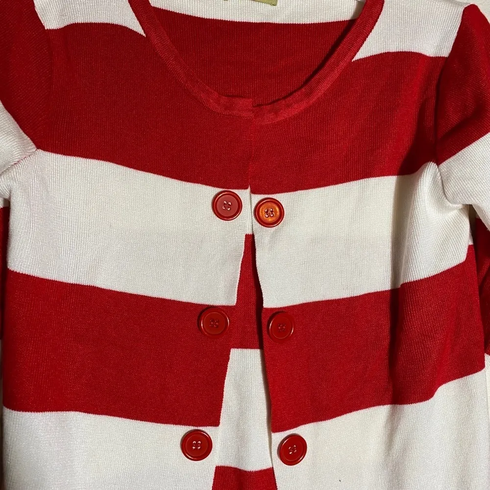 Piko Cotton Striped Cardigan Sweater‎ Red Size M - Image 7