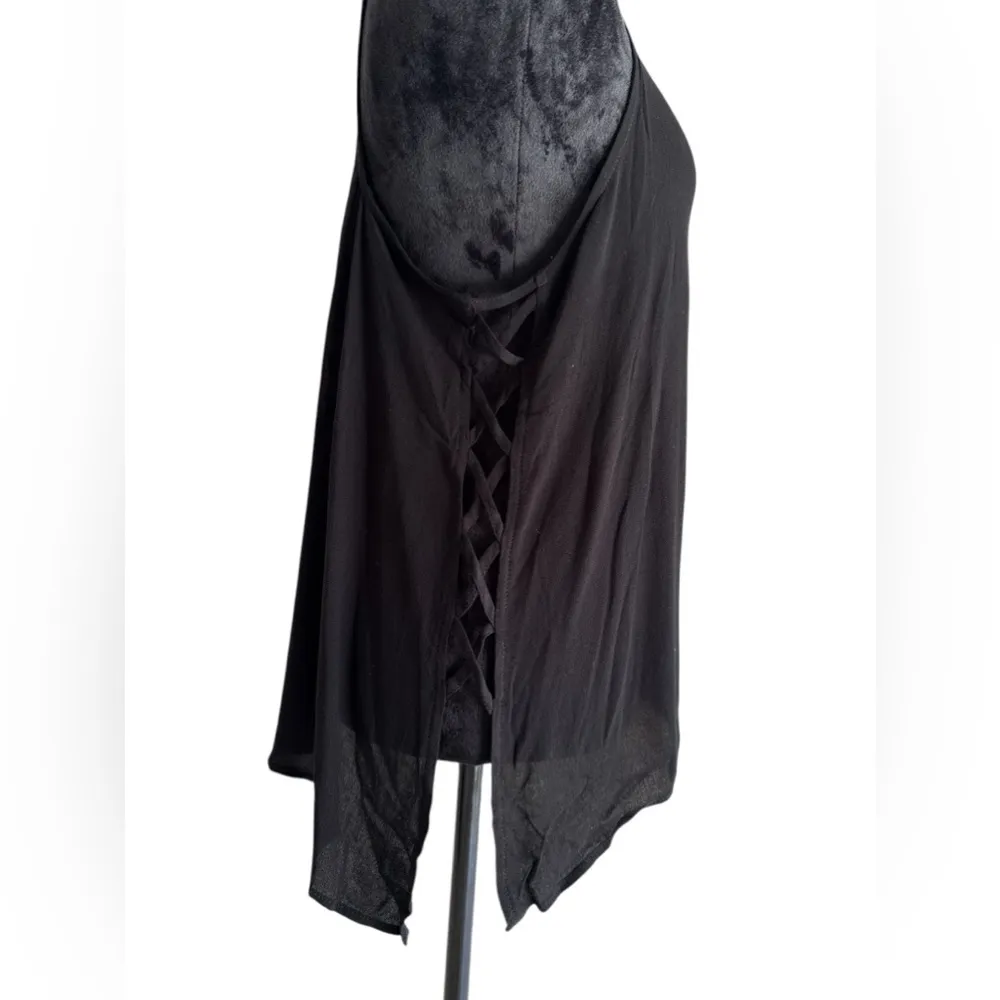 Love 21 NWT Black Sleeveless High-Neck Top with Side Lace-Up Detail - XS - Image 4