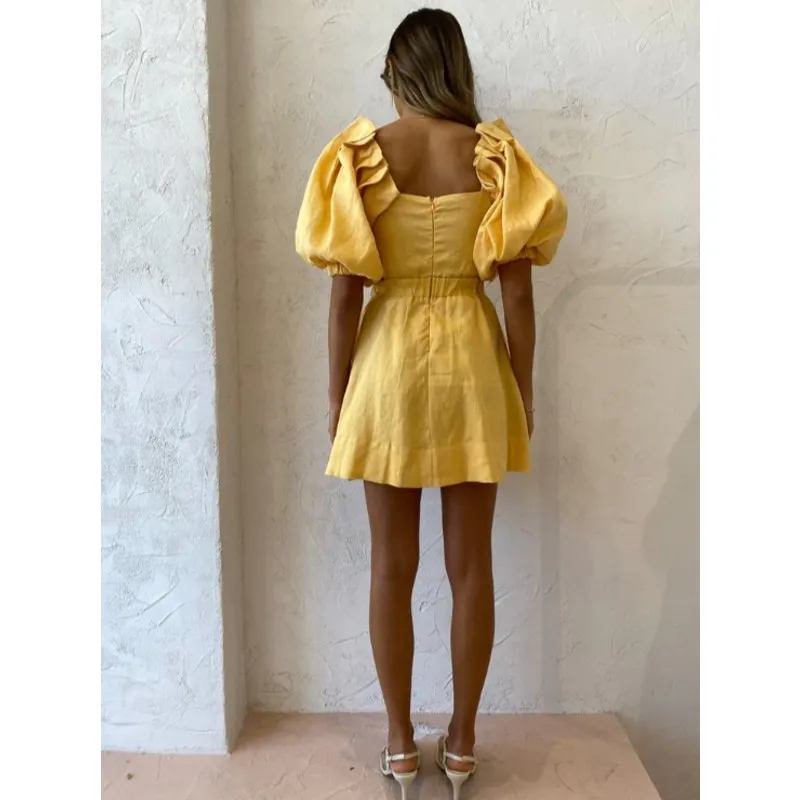 Sovere Noble Mini Dress in Buttercup Yellow Size M - Image 2