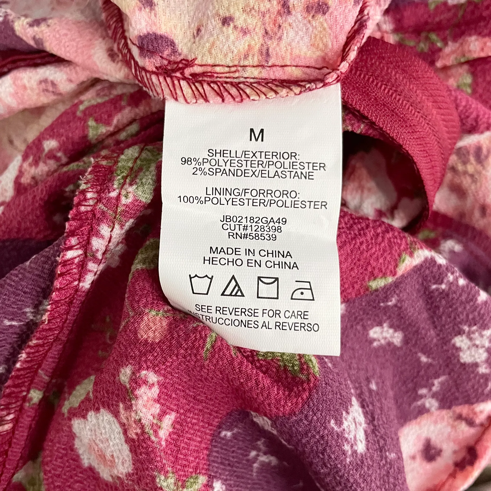 New  Floral Stripe Printed Tie Waist Cropped Jumpsuit Red Pink Medium - Image 16