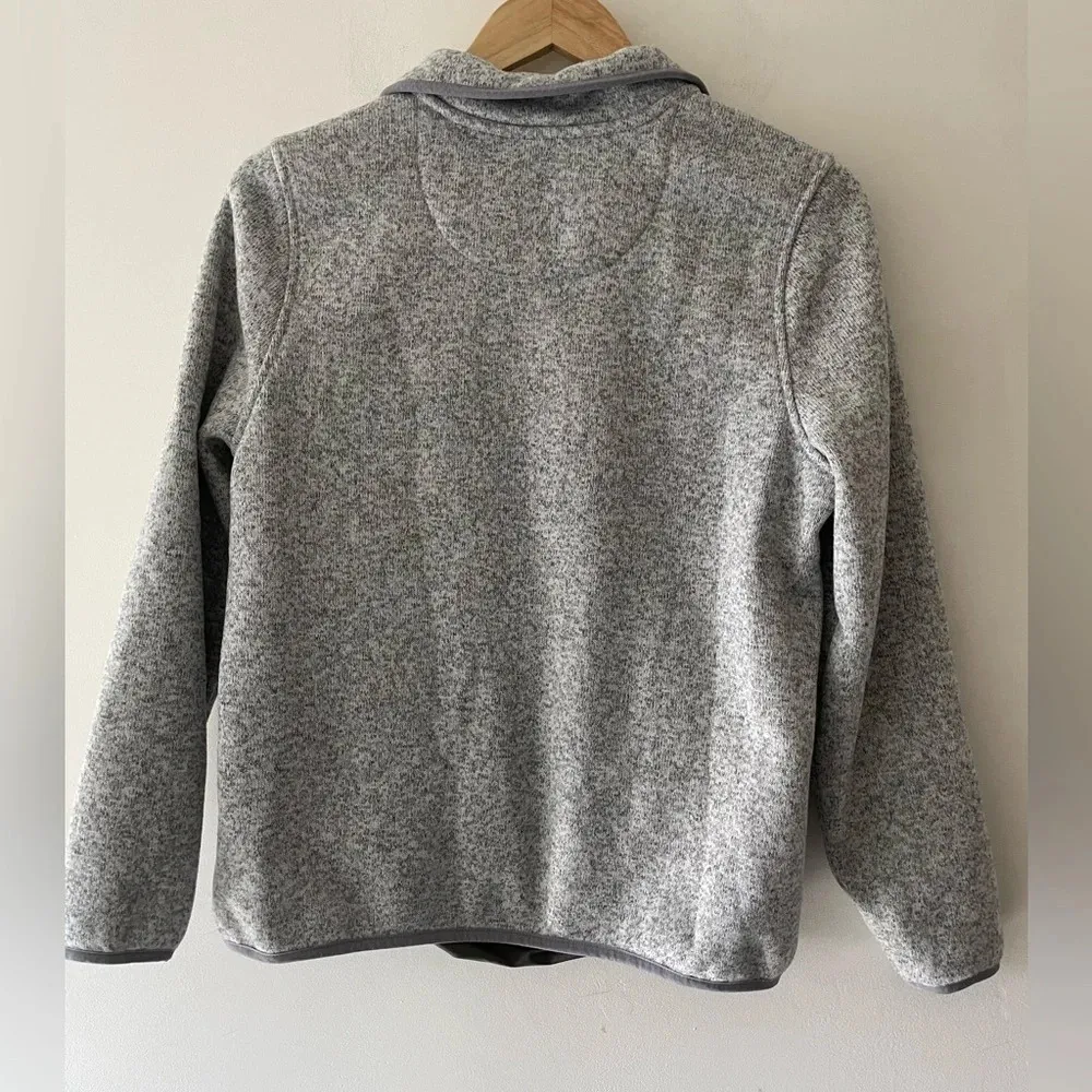 L.L.Bean  Heather Gray Fleece Pullover Sweater - Image 4