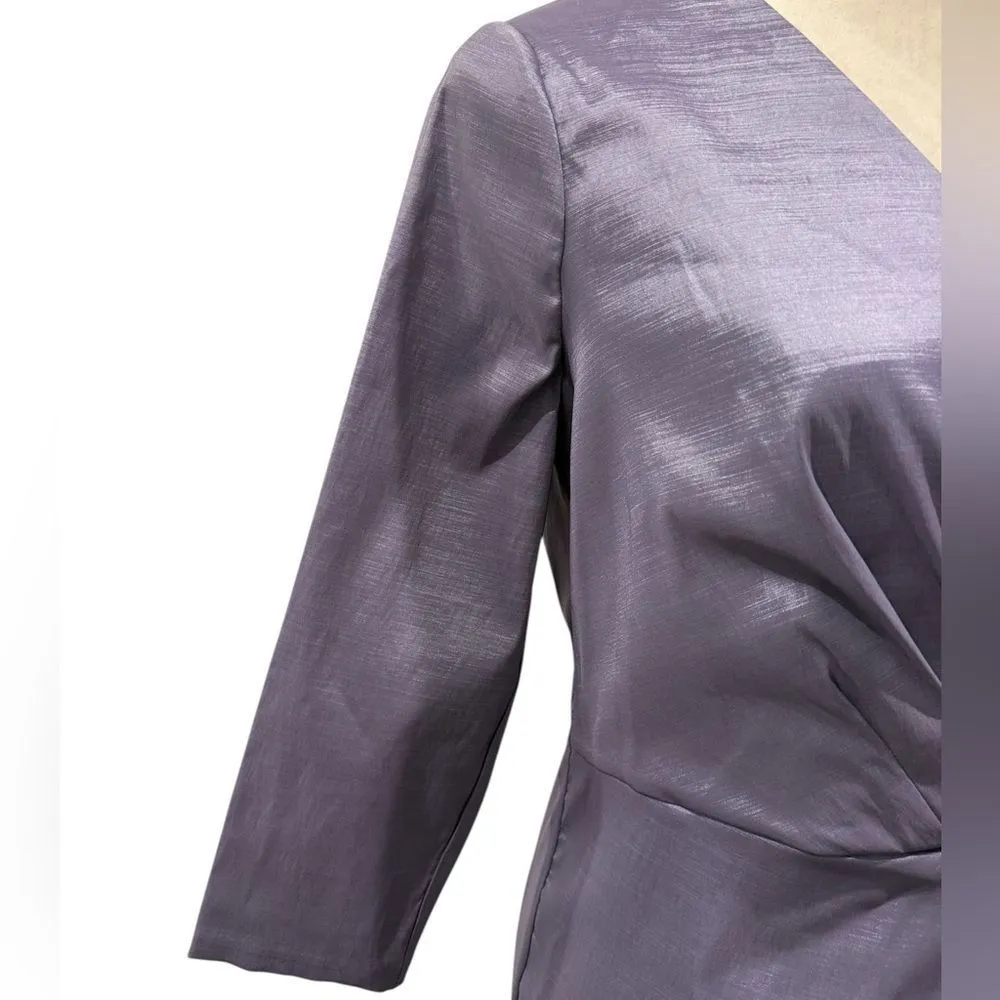 NWT Alex Evenings Lavender Satin Sheath Mini Dress - Image 7