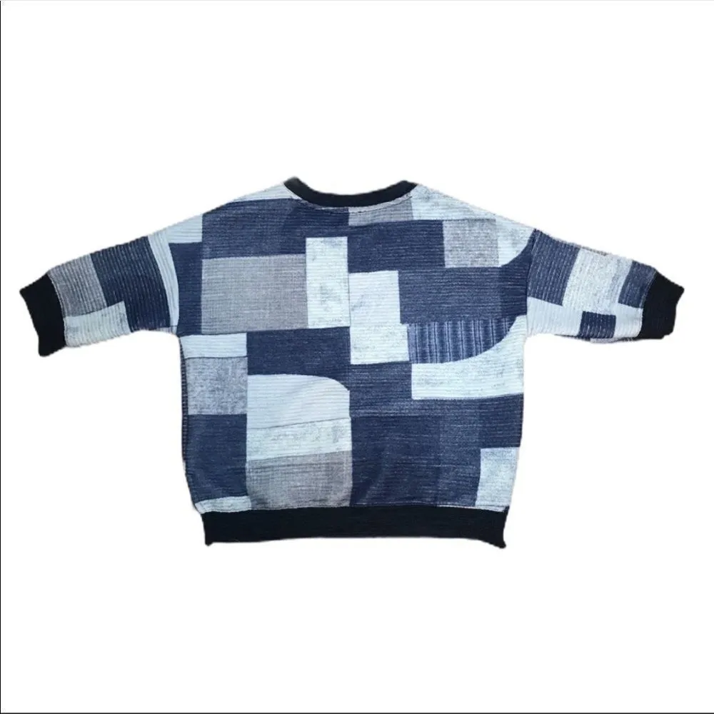 ✨ Zara Trafaluc Blue Square Ribbed Sweatshirt ✨ - Image 3