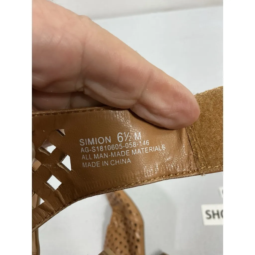 Womans Kim Rogers Simion Strappy Shoe 6.5 M Brown Open Toe Heel Vented - Image 8