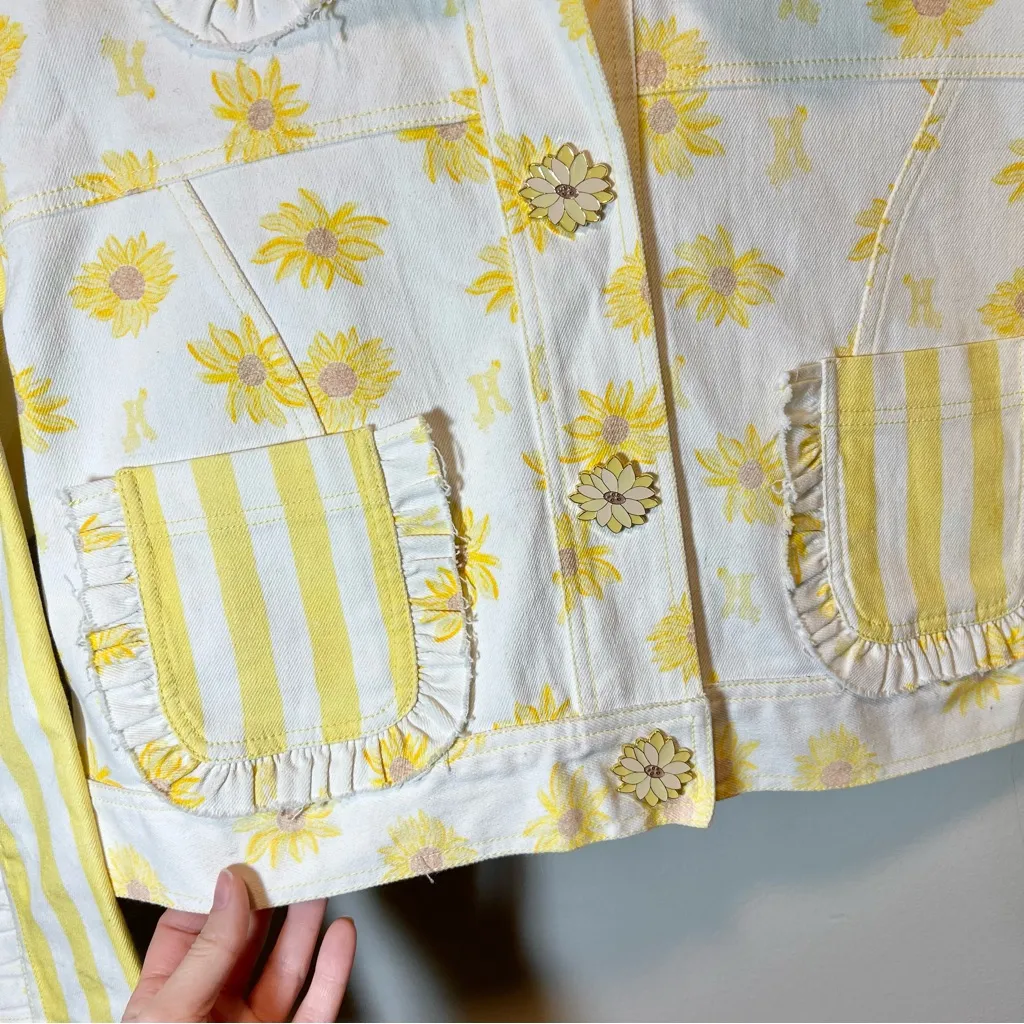 Helmstedt Women’s Yellow Ebi Sunflower Denim Jacket Small - Image 5