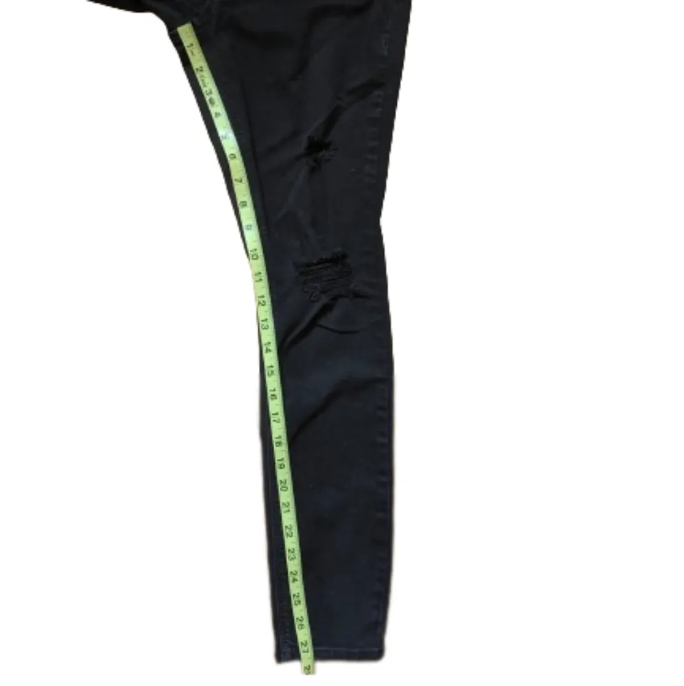 Old Navy Rockstar Super Skinny High Rise Ripped Black Jeans Womens Size 10 - Image 7