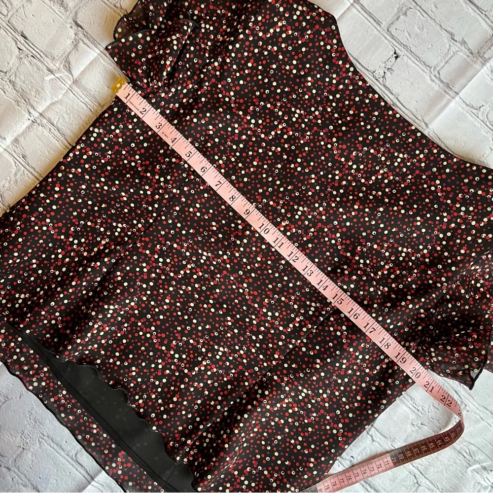 VTG Y2K Top Blouse Shoulder Pads 14 Petite Floral Size 14P - Image 6