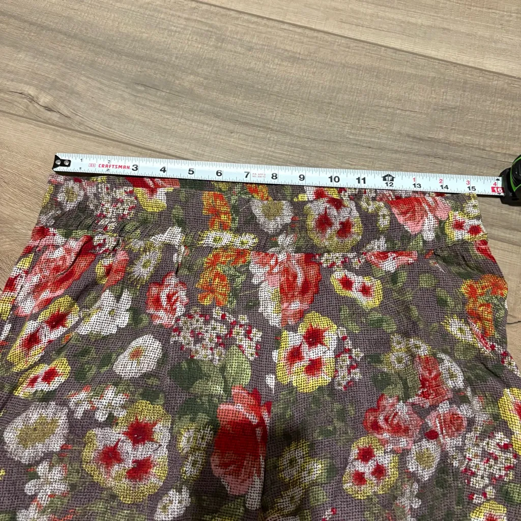 Anthropologie La Vi by Sam & Lavi floral crop pants red‎ yellow size medium - Image 6