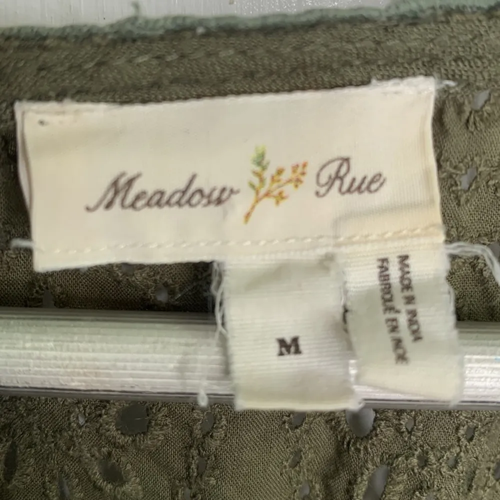 Anthropologie Meadow Rue Lace Olive Green Peplum Tank Sz Medium W-064 - Image 6