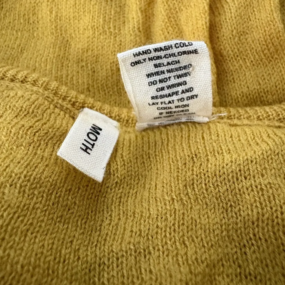 Anthropologie Moth Wool Cropped Cardigan Sweater, Sz M Yellow Size M - Image 13