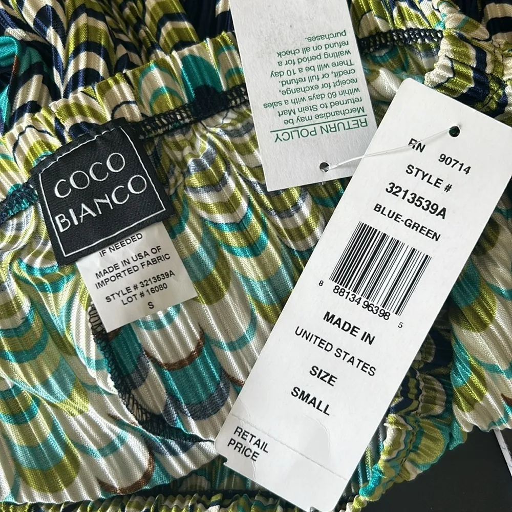 Coco Bianco  Palazzo Chevron Peacock Pants Size Small NWT - Image 10