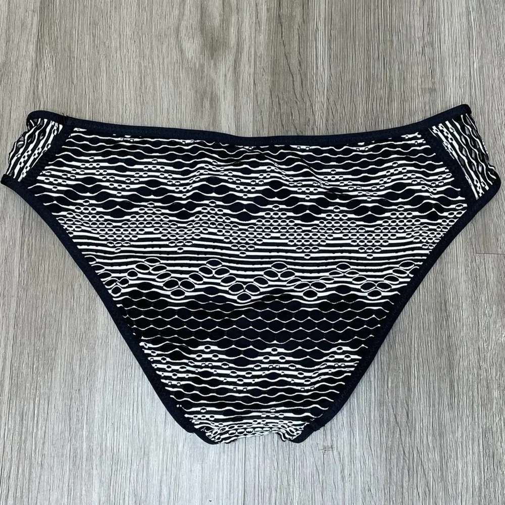 BECCA by REBECCA VIRTUE Women's Black/White Reveal Hipster Bikini Bottoms sz M - Image 3