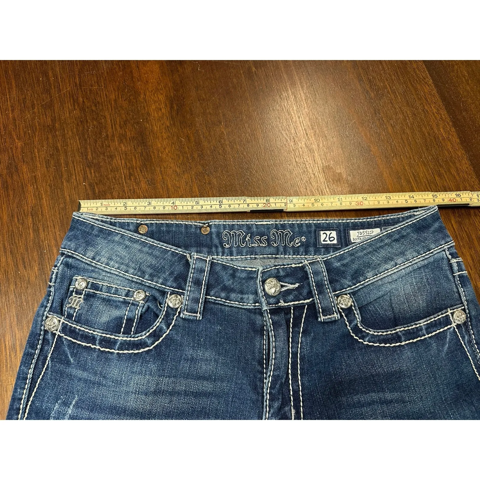 Miss me Boyfriend Capri Jeans Women 26 Western Cowgirl Bedazzled Glam Jewels - Image 5