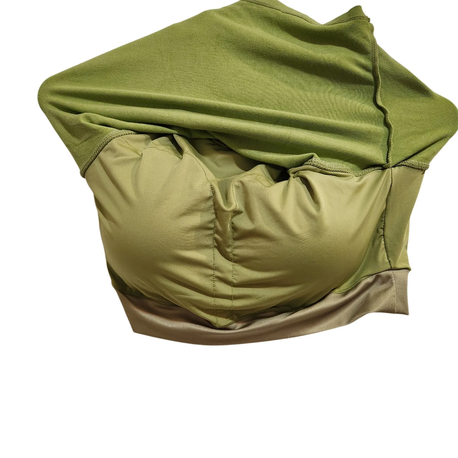 Klassy Network Green High Neck Built-in Bra Top Racerback Brami Crop Tank Medium - Image 5