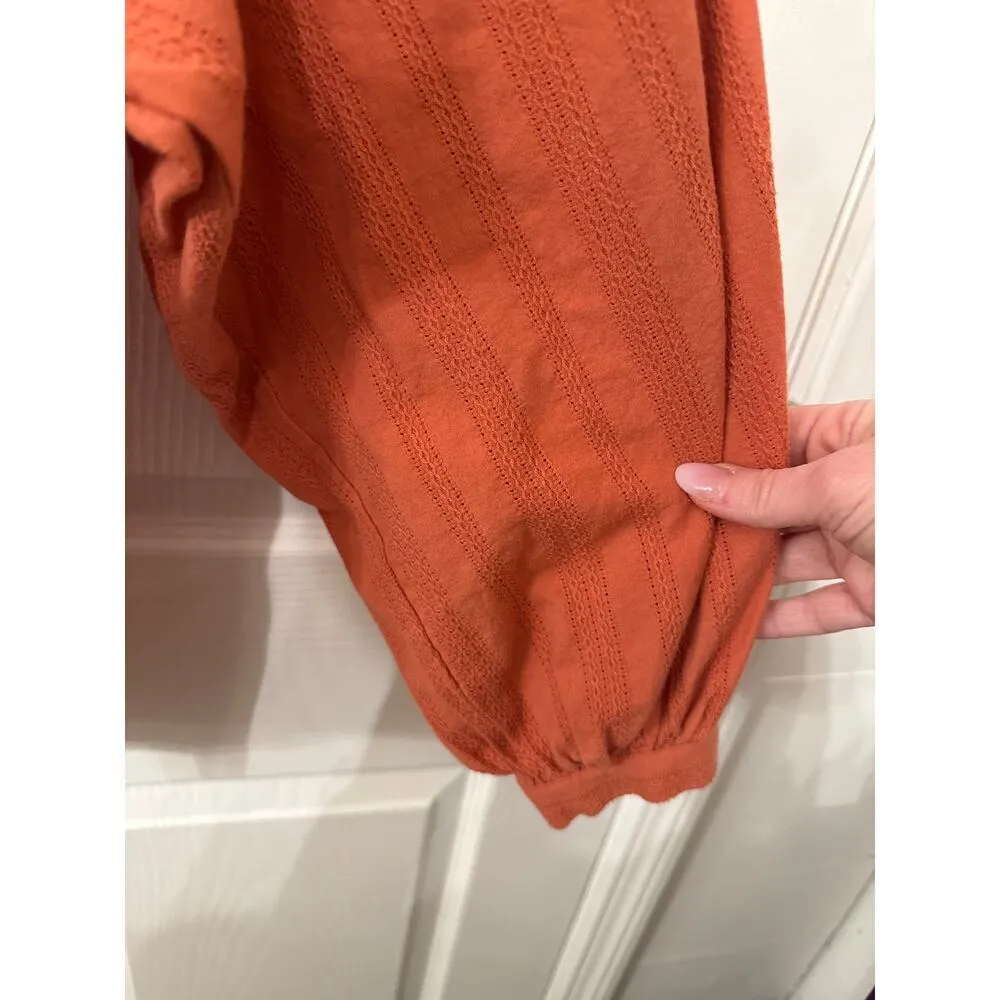 Madewell Raglan Stripe Balloon Sleeve Peasant Top in Sweet Dahlia, XS - Image 6