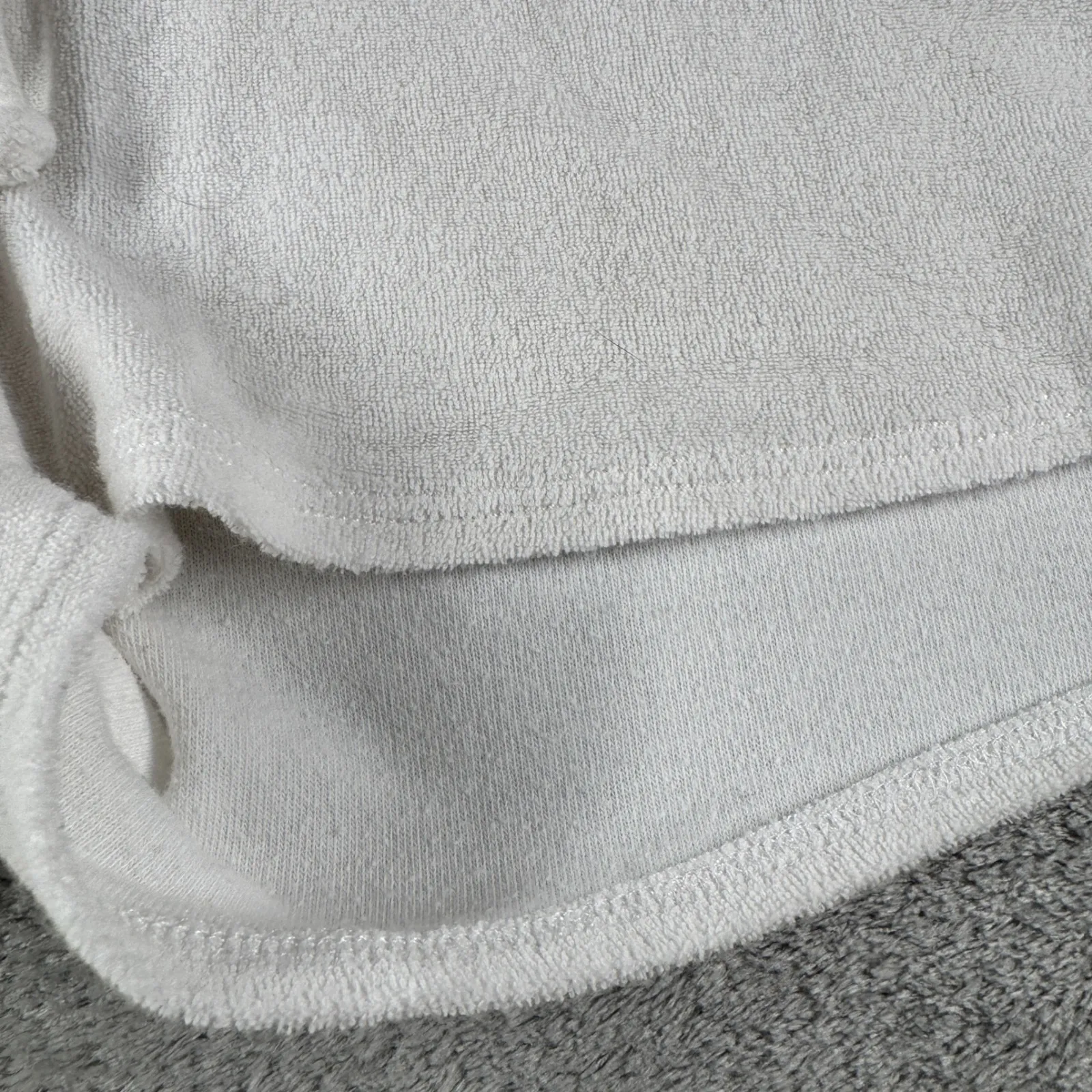 J.Crew  Shorts Terry Cloth Loungewear Relaxation Beach‎ Sleep White Size Medium - Image 4