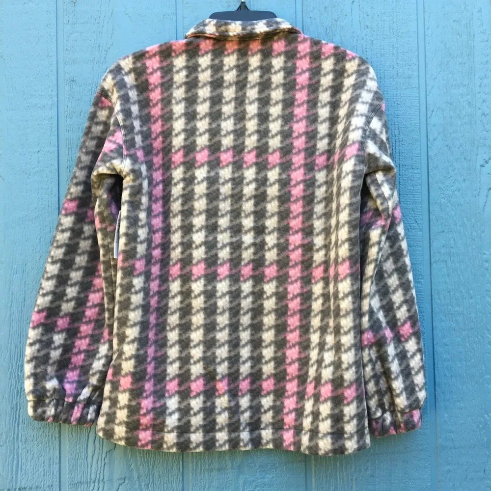 NWT Abound Plaid Pink Brushed Collared Button Down Shirt Jacket Size Medium M - Image 3
