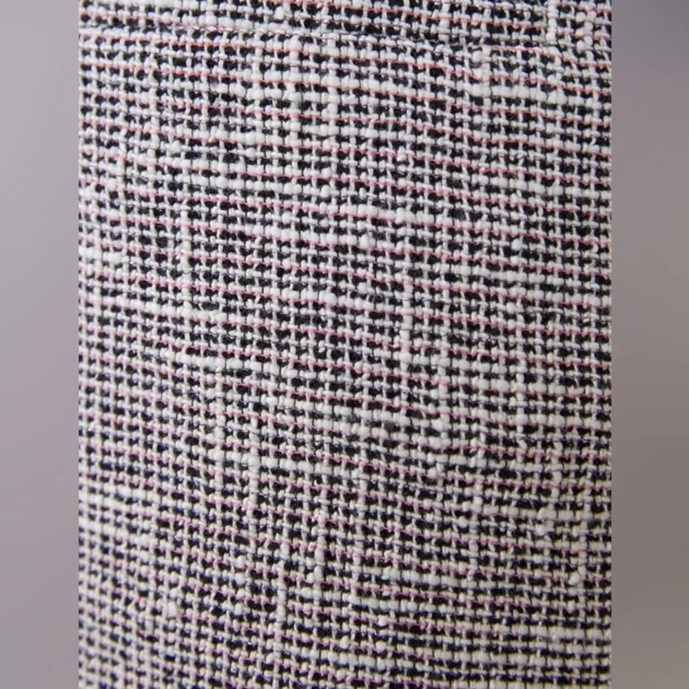 Zara High Waist Tweed Texture Weave Button Shorts Pink/Black Size S NEW - Image 12