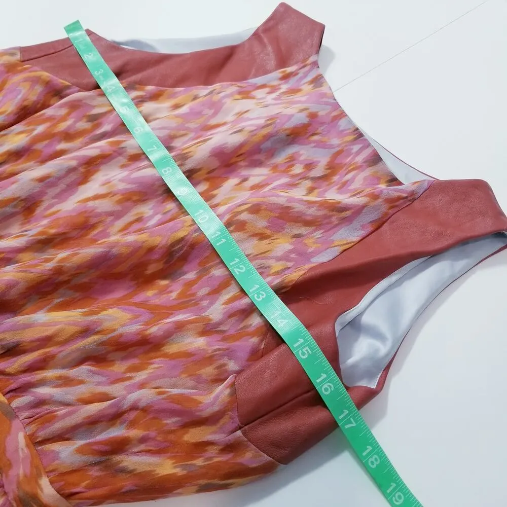 Hunter Dixon New York Vegan Leather Trim Dress Orange - Image 4