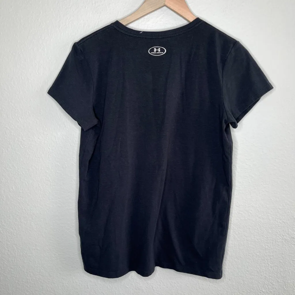 Black Widow Graphic T-Shirt By Marvel on Under armour Black cotton stretch Top M - Image 7