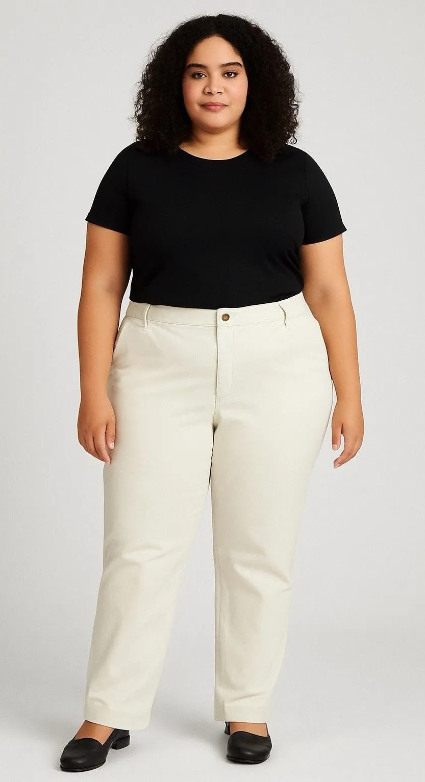 NWT J Crew High Rise Girlfriend Chino Pant Women Plus 22 Ivory Career Preppy Job White Size undefined - Image 1