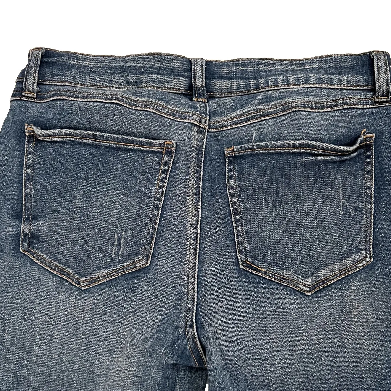 Sincerely Jules Womens Jeans Size 7 Blue Distressed Relaxed Mid Rise Raw Hem - Image 4