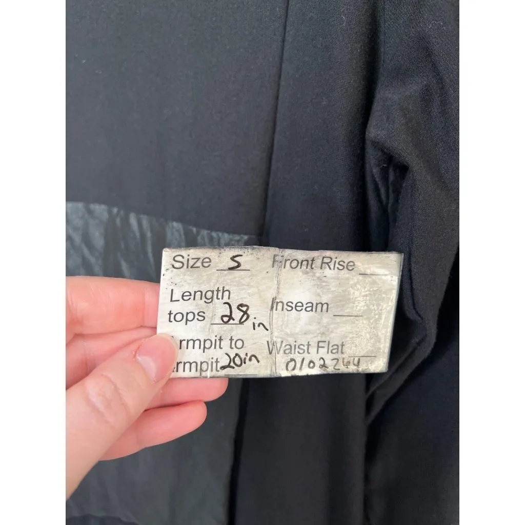 Ozai N Ku Black Lagenlook Long Sleeve Faux Leather Tunic Top Size Small - Image 7